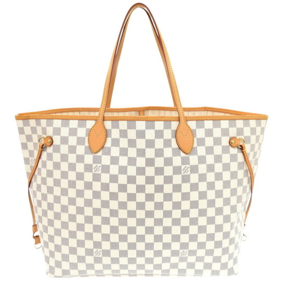 LOUIS VUITTON White Damier Neverfull GM Tote Bag - Picture 1 of 10